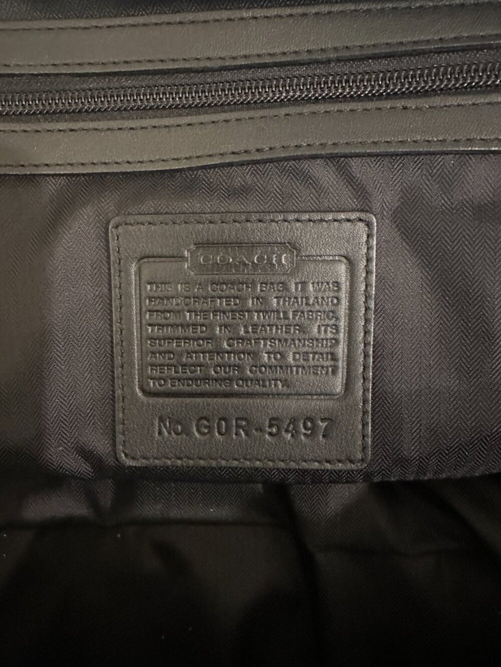 Vintage Coach Travel Collection Black Nylon & Leather Weekender Duffel Bag 5497 - Picture 6 of 9